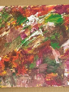 Original art  14 X 11  CANVAS Colorful New Plot Modern Art Acrylic Painting